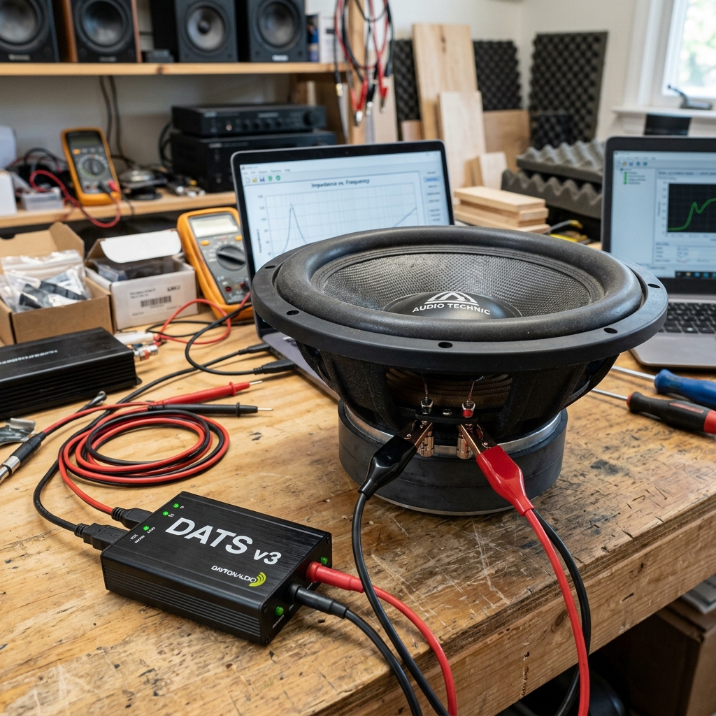 Testing a woofer with the DATS v3 impedance analyzer